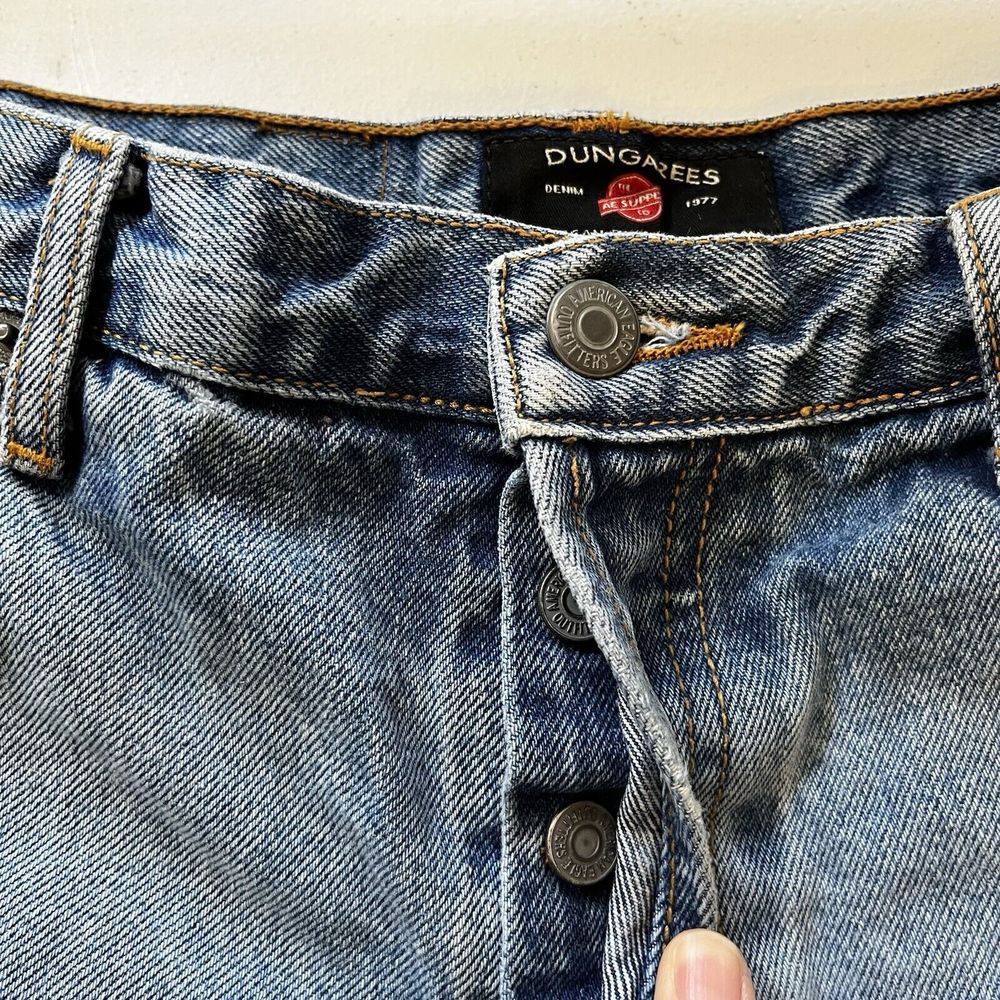 Dungarees Women's American Eagle Cut off Jean Shorts Y2k Lt Blue Size‎ 6 - Picture 3 of 5